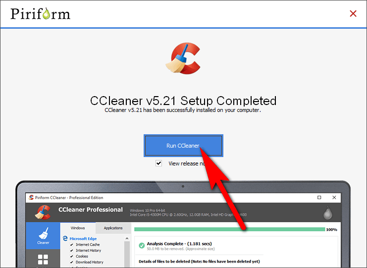 ลบไฟล์สำรองจาก CCleaner